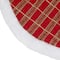 20" Glittery Plaid & White Faux Fur Trim Mini Tree Skirt